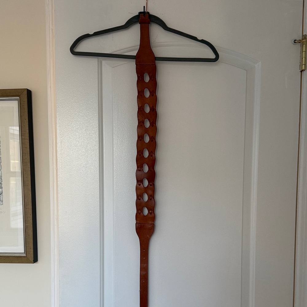 Brown Leather Cutout Belt